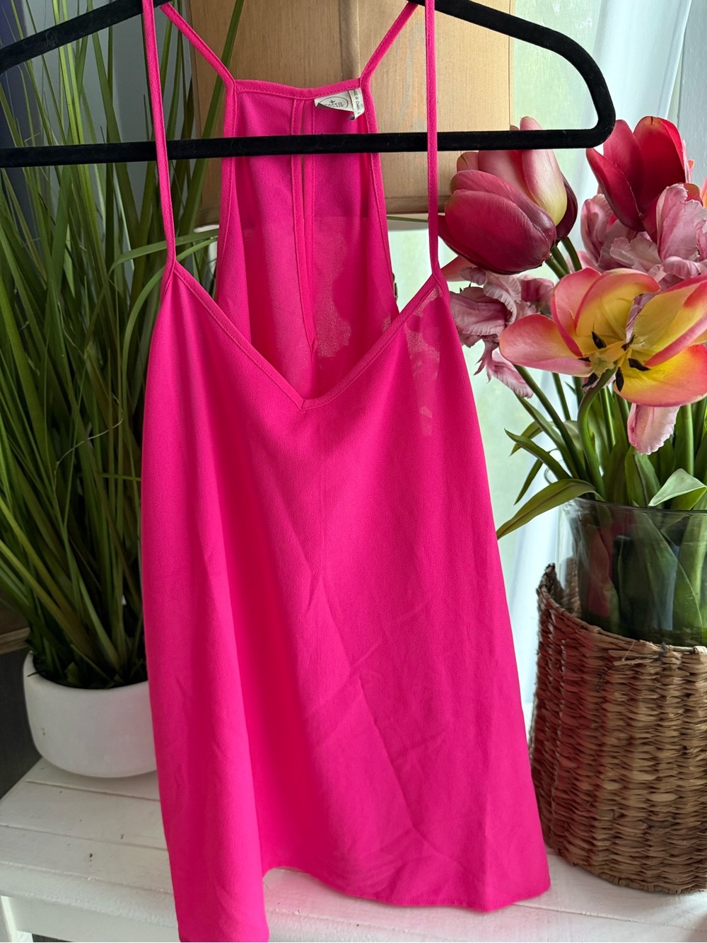 Paper Crane Hot Pink Spaghetti Strap Cami